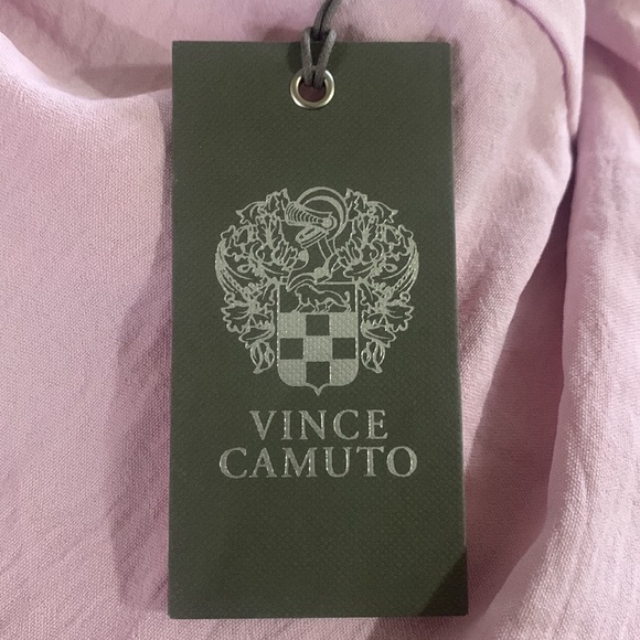 VINCE CAMUTO New With Tags Women's Ruffle Sleeve Henley Blouse See Measurements - Picture 8 of 10